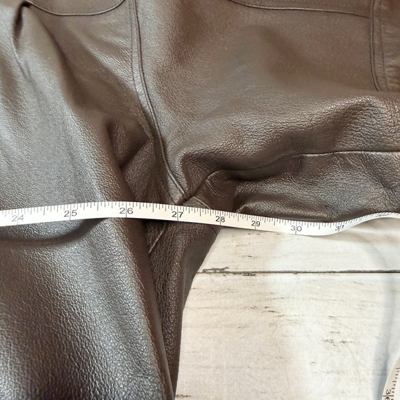 Harbor Bay Brown Genuine Leather Jacket Mens 2XLT Tall Plaid Lined Full Zip Coat - Picture 10 of 10